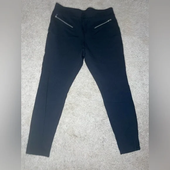 Women’s Large Black Skinny Pants with Zipper Pockets - Picture 1 of 3